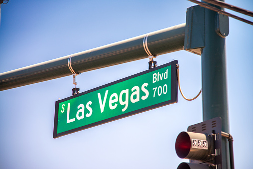 Las Vegas Boulevard road sign.