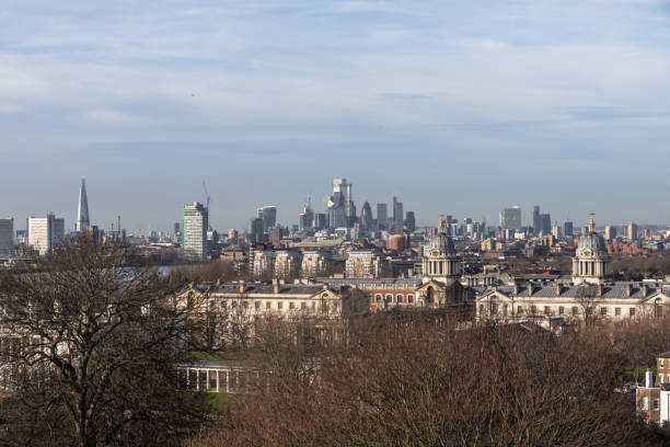 View of London city from Greenwich Hill