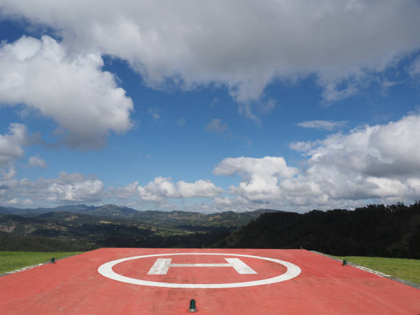 Helicopter landing spot in the mountains.