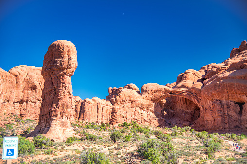Amazing view of Arches National Park, Utah in summer season.
