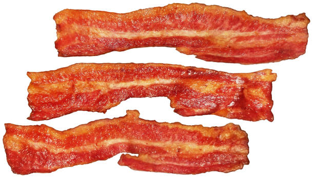 istock Freshly Fried Crunchy Gourmet Bacon Rashers Isolated On White Background High Resolution Stock Image 2150008701