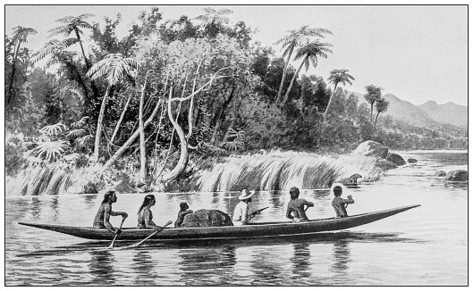Antique image: Canoe