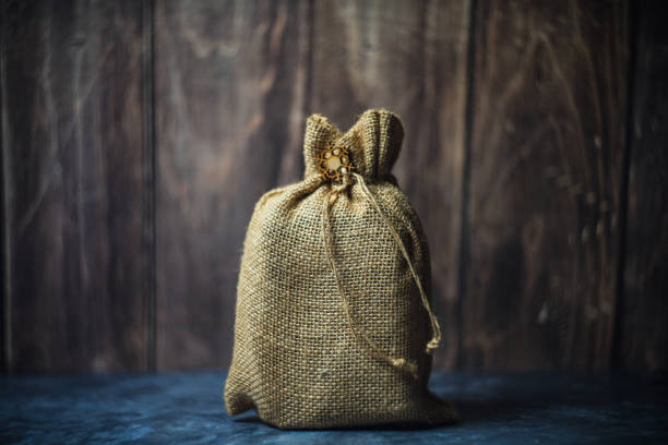 Subject shooting - a bag made of jute. High quality photo