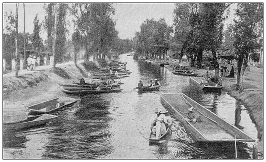 Antique image: Viga Canal, Mexico