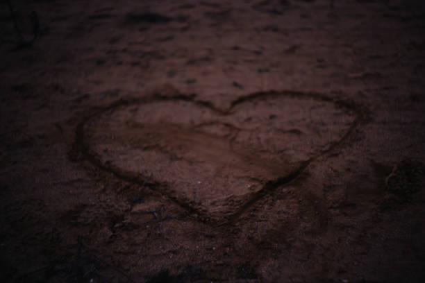 A heart in the sand. High quality photo