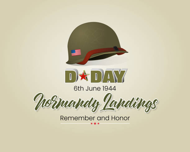 ilustraciones, imágenes clip art, dibujos animados e iconos de stock de día d estadounidense, celebración de aniversario - casco militar