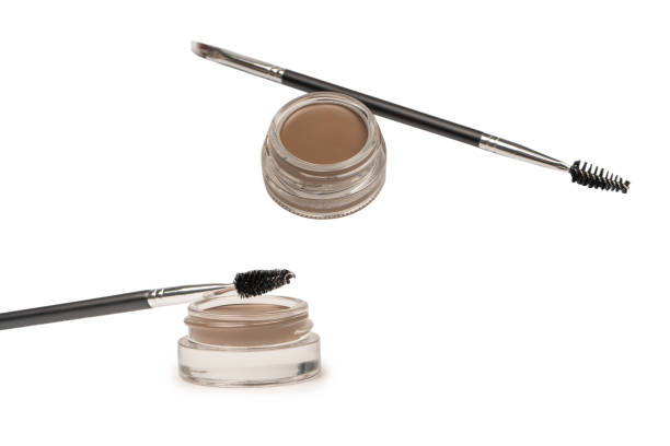 istock A brow pomade in blonde shade with brush isolated on a white background. 2150014390