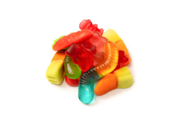 istock Assorted colorful gummy candies isolated on a white background. Top view. Jelly  sweets. 2150014424
