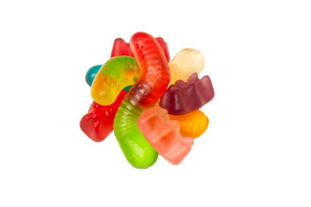istock Assorted colorful gummy candies isolated on a white background. Top view. Jelly  sweets. 2150014436
