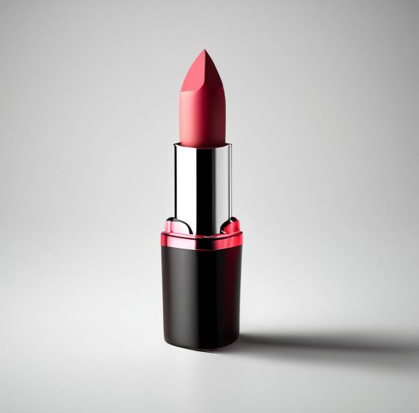 istock red lipstick, on a gray background, with gradient and light in a macro photo 2150017603