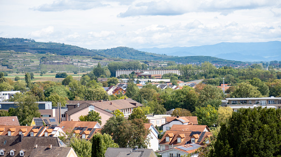 View over the historic town of Breisach am Rhein