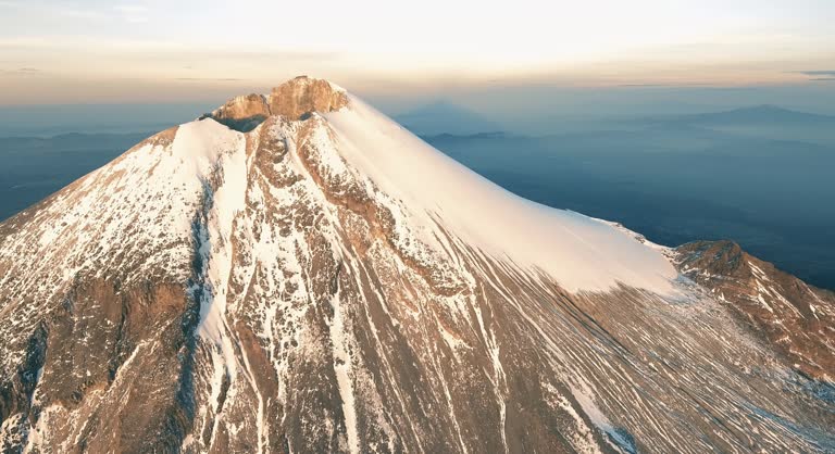 Pico de Orizaba aerial view the highest mountain in Mexico