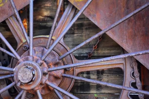 Rusty Gears Antique Tractor Close Up
