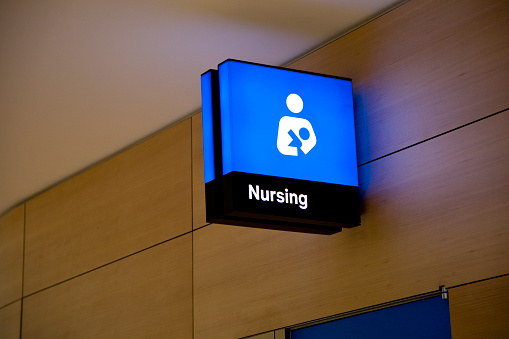 Signage for a Nursing Station at a United States International Airport.