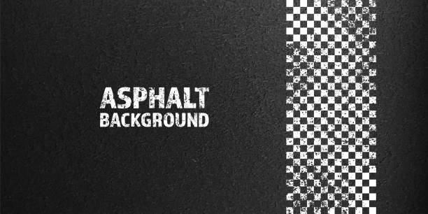 istock Asphalt road with white cracked lane marking, concrete highway surface, texture. Street traffic line, road dividing strip. Pattern with grainy structure, grunge stone background. Vector illustration 2150042669
