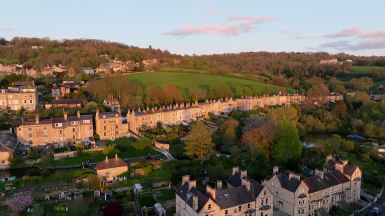 British housing in Bath, UK from Drone