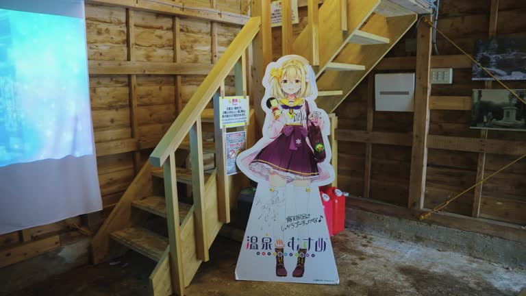 Ginzan Onsen Mascot Anime Girl in Yamagata Prefecture, Japan