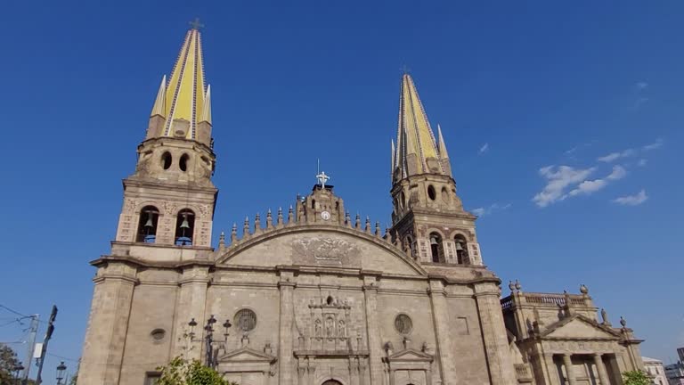 Beautiful sunset view of the Guadalajara Cathedral in the historic center of the capital of Jalisco