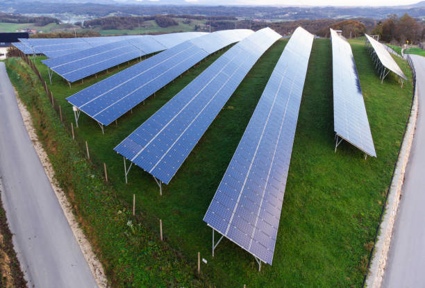 istock Aerial Solar Farm Landscape 2150049260