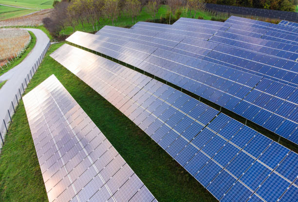 istock Aerial Solar Farm Landscape 2150049266