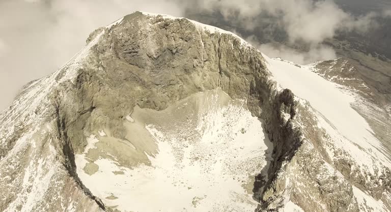 Pico de Orizaba aerial view the highest volcano in Mexico