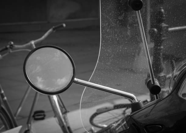 Close up of a rear view mirror
