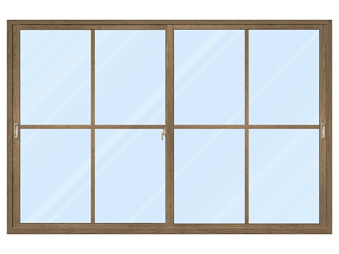 sepia wooden window frame B/with glass