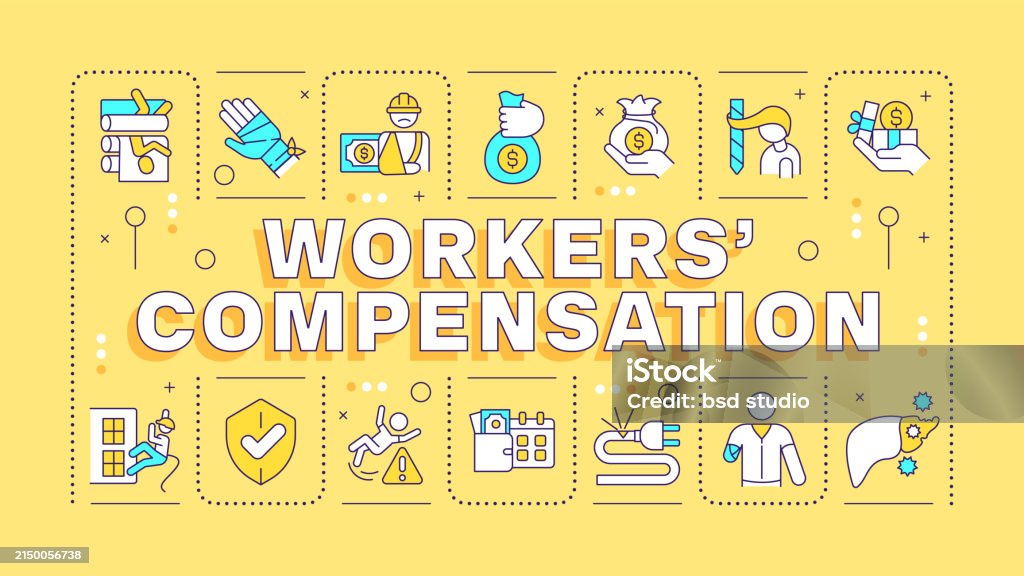 Workcomp Font Workers Compensation Yellow Word Concept Stock Illustration - Download ...