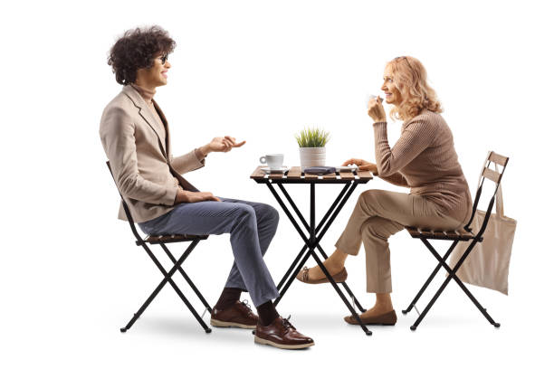 istock Man and woman having coffee and talking 2150057820