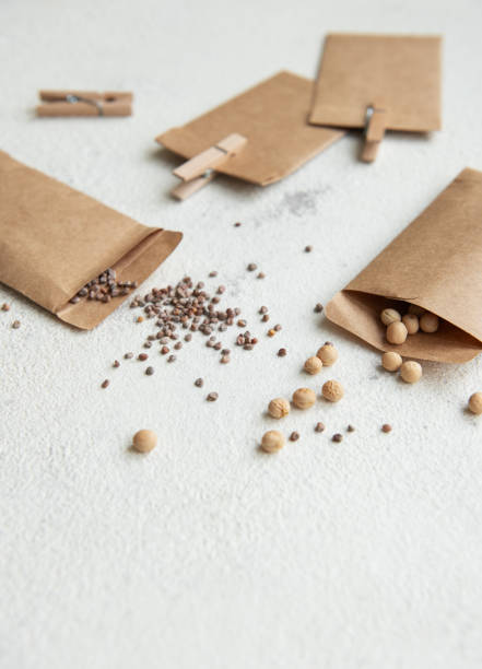 istock Paper bags with seeds for planting. 2150073244