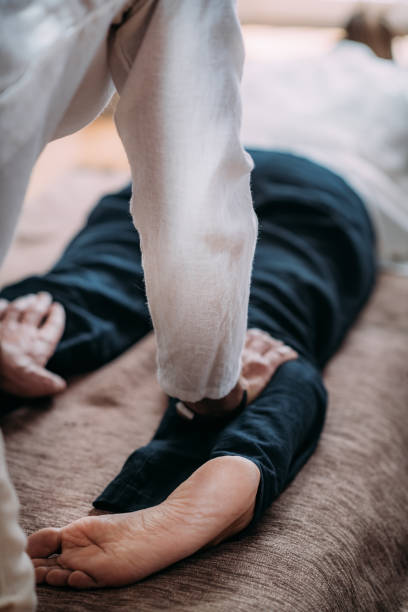istock Woman Getting Shiatsu Leg Massage. 2150075756