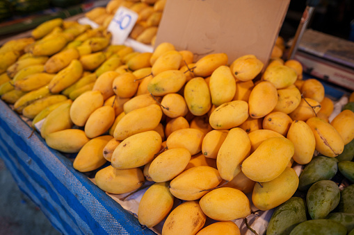 Ripe mangoes at the roadside local market