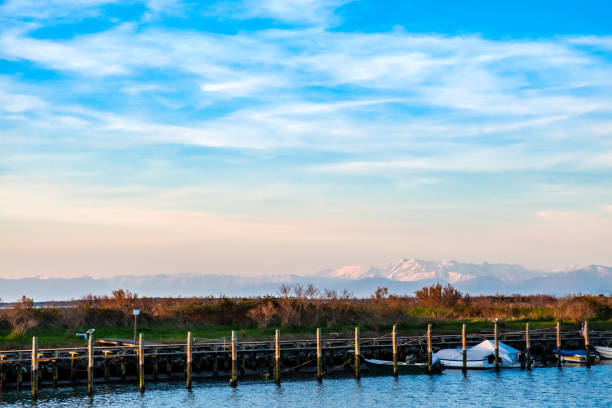 istock Spring sunset in the lagoon of Grado 2150078178