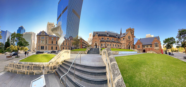 Perth, WA. St George Cathedral panoramic view.