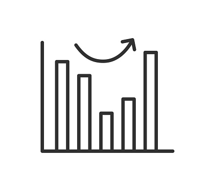Simple bar graph icon illustration - recovery