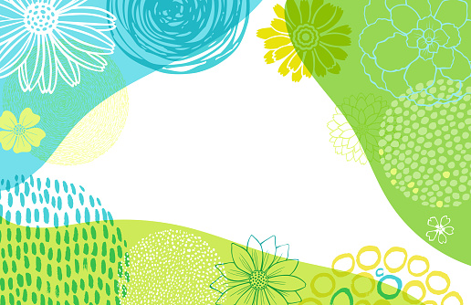 Abstract vector background with flowers and space for your text. EPS 10 file contains transparencies and vector mask.