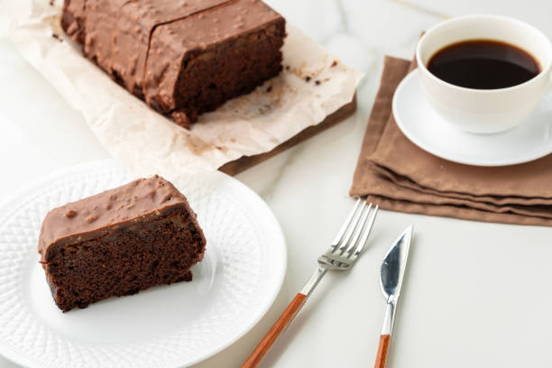 istock Fresh homemade chocolate sponge cake on wooden board 2150083572