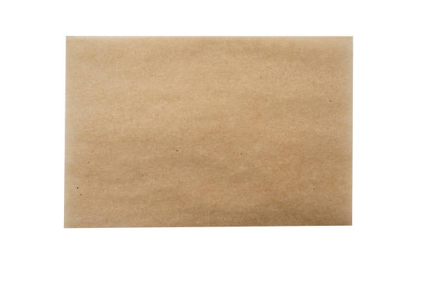 Thin square piece of tracing paper, parchment paper isolated on white