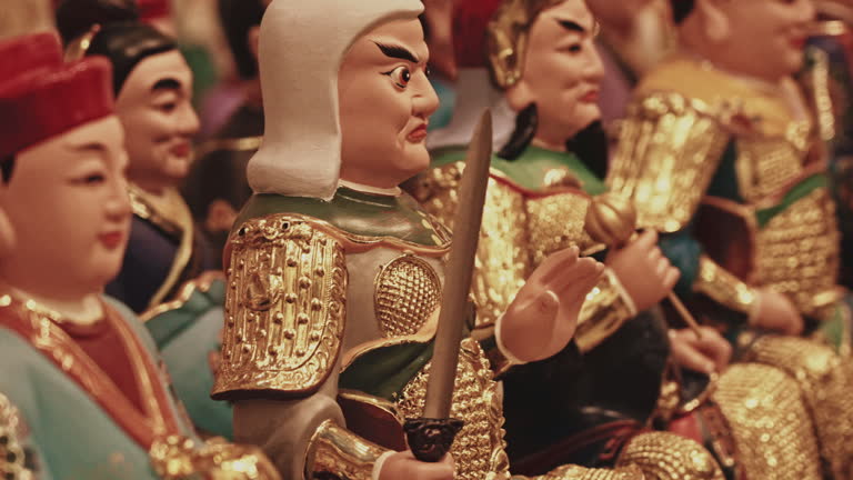 Large group of small Chinese clay dolls