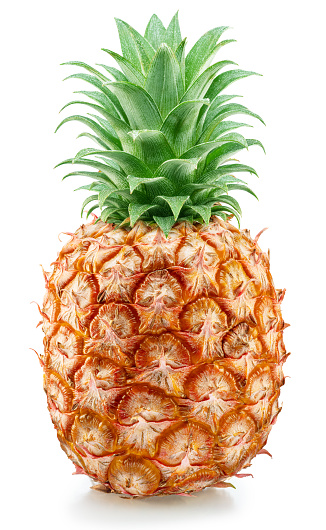 Ripe pineapple isolated on white background. File contains clipping path.
