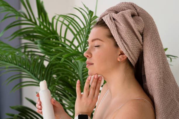 istock Skincare routine with toner and cotton pad 2150088382