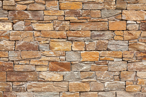 Abstract beige brick wall panoramic background