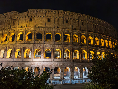 Coliseum in Rome on a Starry Night sky