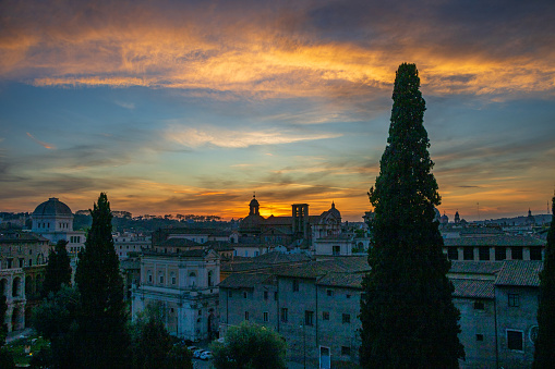 Sunset in Rome from Caffarelli square