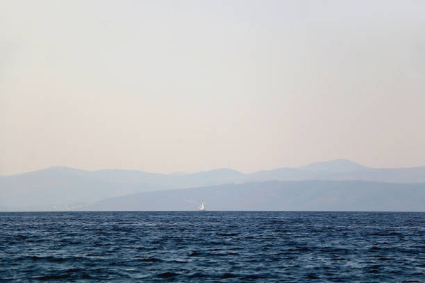 Sailing boat and beautiful Adriatic sea landscape in Croatia.