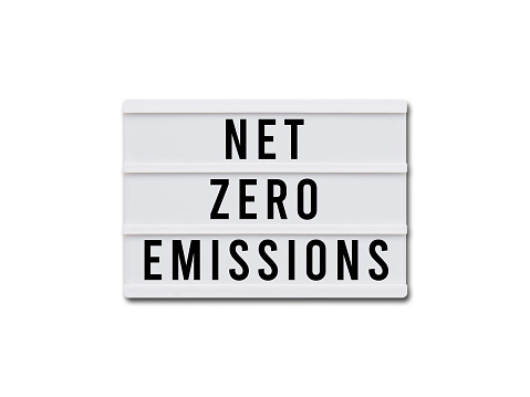 Net Zero emissions target climate change lightbox