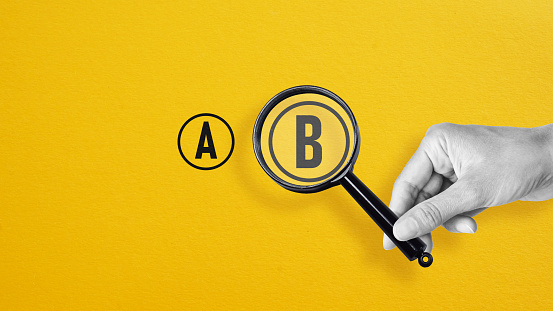 A B testing and hypothesis testing. A B test in marketing and online advertising.