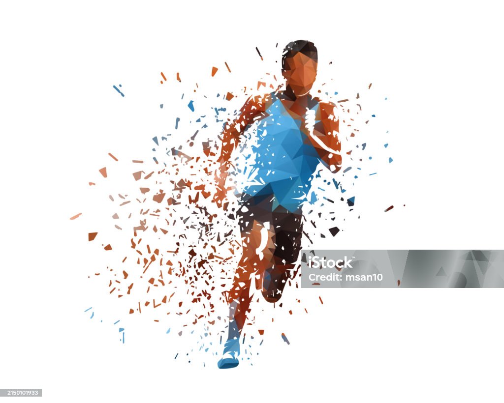 Running Vector Effects Run Running Man Isolated Low Poly Vector Illustration With Shatter ...