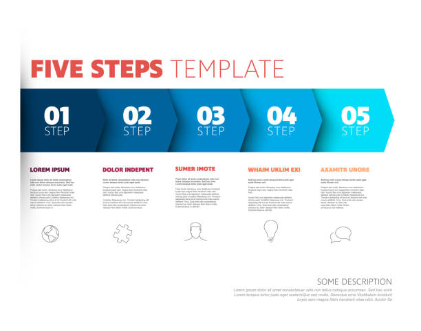6 Bluesteps 490+ Infographic Arrow Step By Step Tutorial Stock Photos, Pictures ...