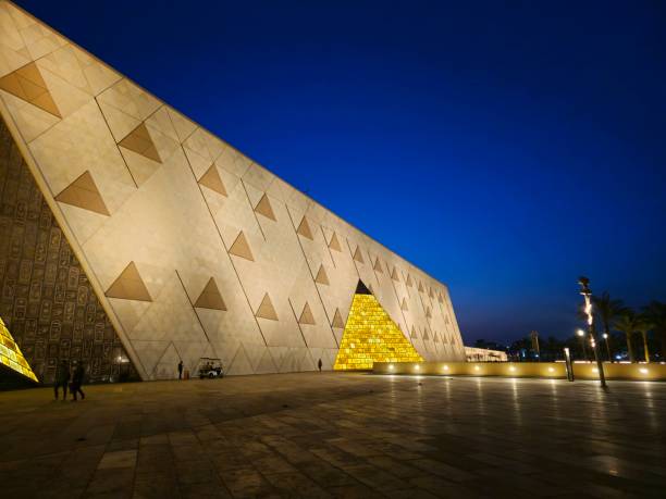 Exterior view of GEM The Grand Egyptian Museum, Giza Museum, Egypt's gift to the world, the largest archaeological museum in the world, near the Giza pyramid complex Giza, Egypt, April 13 2024: Exterior view of GEM The Grand Egyptian Museum, Giza Museum, Egypt's gift to the world, the largest archaeological museum in the world, near the Giza pyramid complex, selective focus ramses i stock pictures, royalty-free photos & images